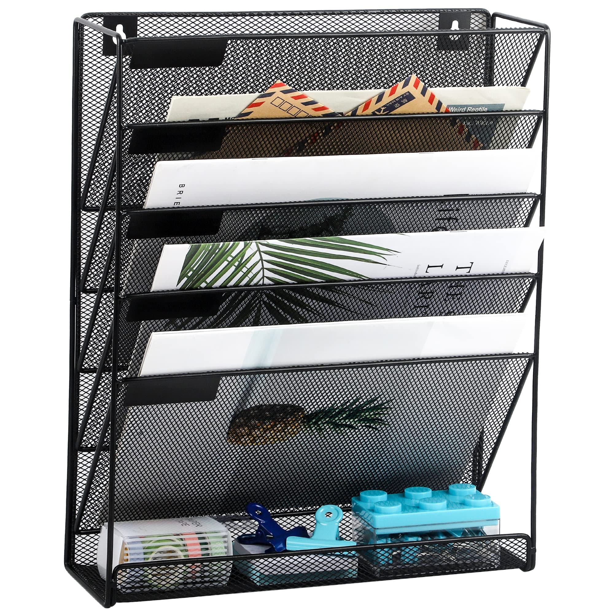 6-Tier Mesh Hanging Wall Mount Document Organization