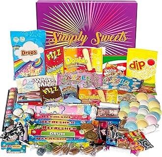 Simply Sweets mega retro sweets hamper gift box. A perfect present for Birthdays, Get Well Soon, Christmas. Packed in a fun stylish unique box.