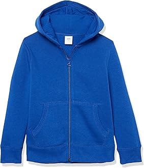 Amazon Essentials Boys and Toddlers' Hooded Navy Blue Zip-Up Fleece Sweatshirt