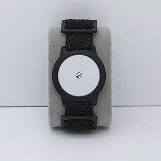 Freestyle Libre 1/2 Sensor Armband Holder - Super Soft Elastic Fabric - Black Strap (Black)