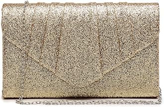Dasein Women's Evening Bag Pleated Envelope Clutch Handbag Wedding Party Bridal Purse