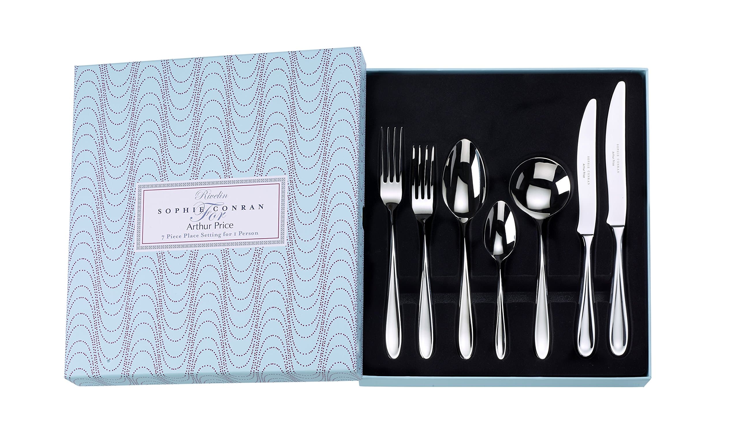 Place Setting, Stainless Steel, 7-Piece, Silver