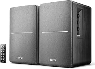 - R1280DB Powered Bluetooth Bookshelf Speakers - Optical Input - Wireless Studio Monitors - 4 Inch Near Field Speaker - 42w RMS - Black