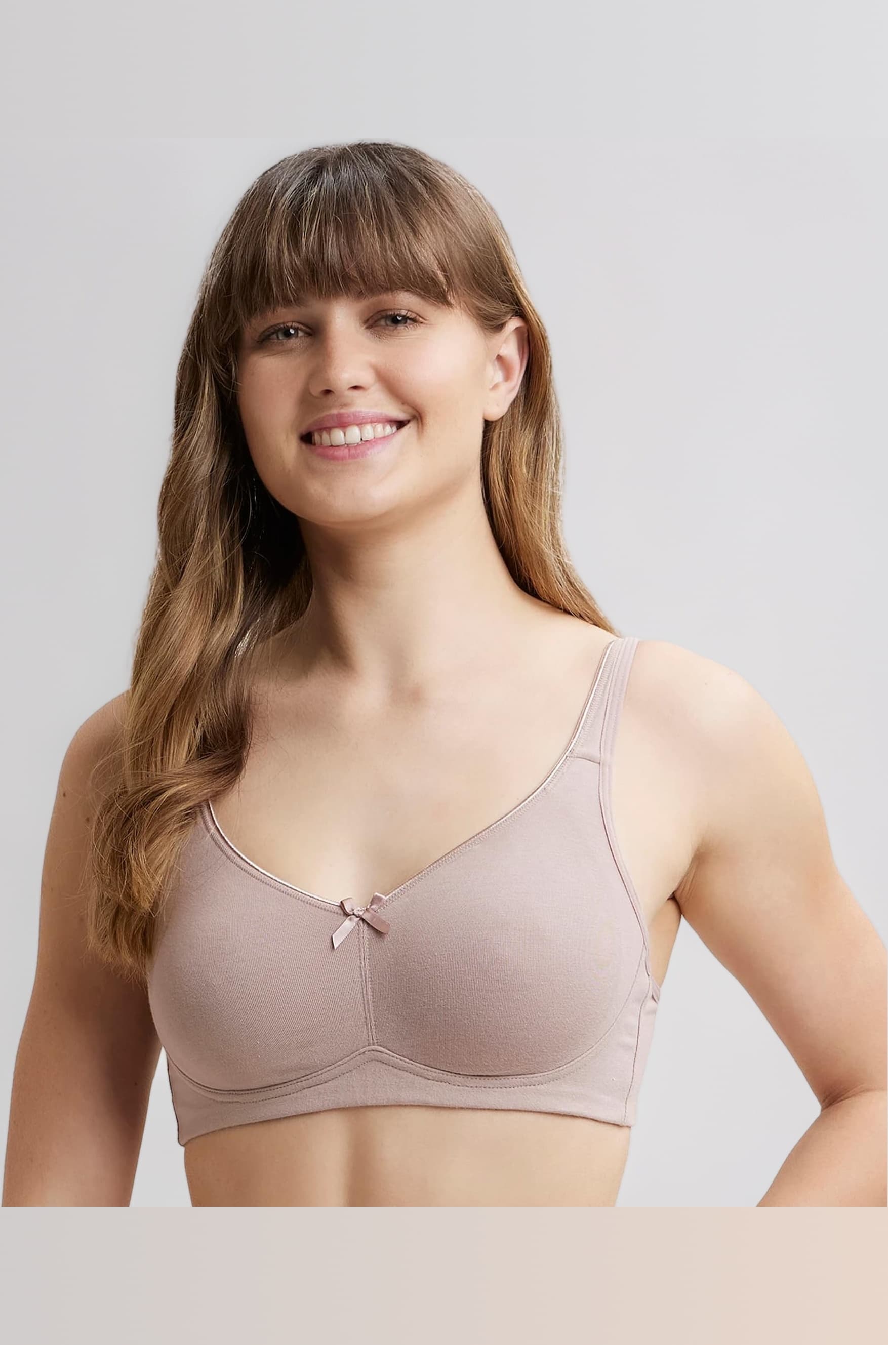 FE41 Women's Everyday Bra | Wirefree | Non Padded | Full Coverage | Concealed Shaper Panel | Super Combed Cotton Elastane Fabric