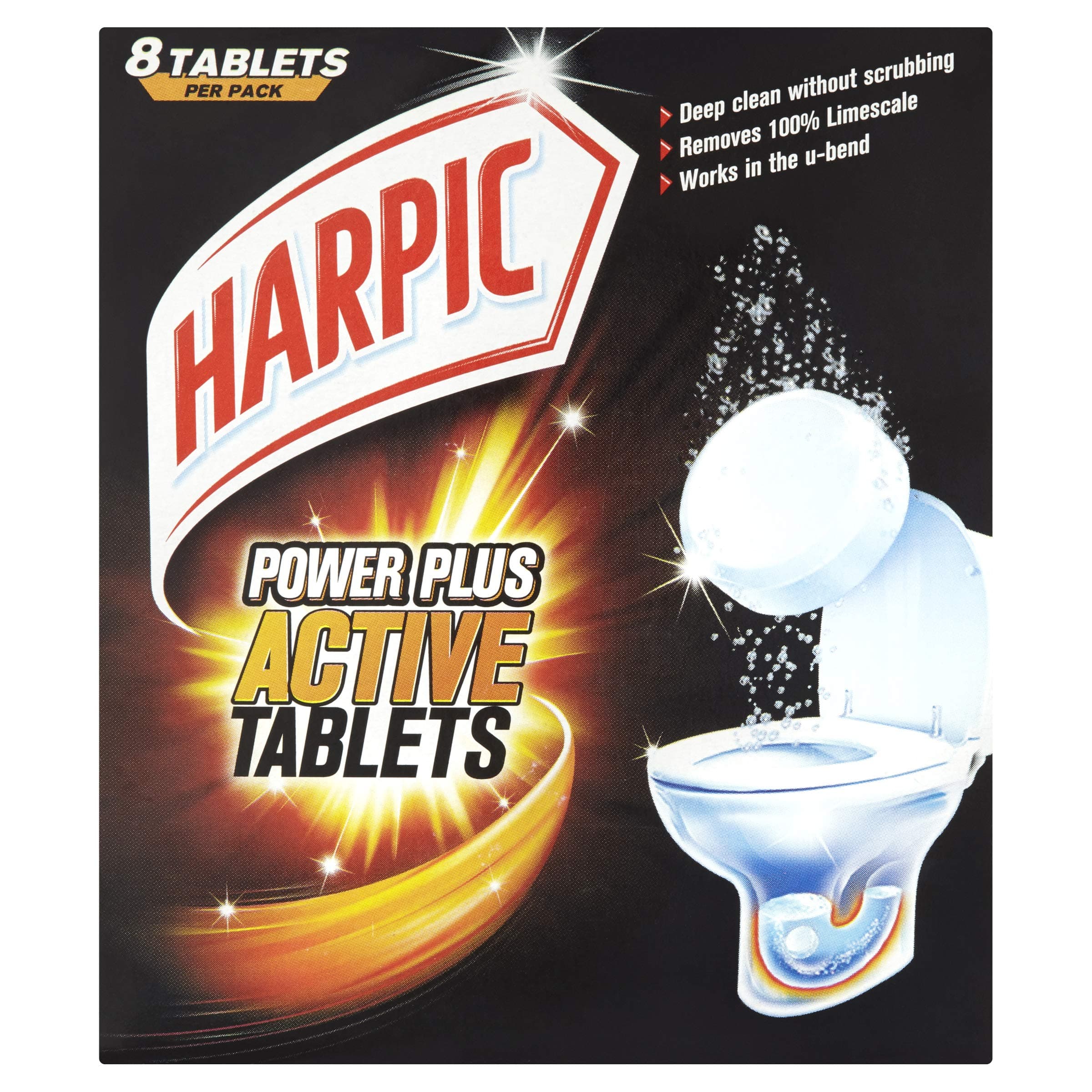 Harpic PowerPlus Active Tablets 8s, (Pack of 6)
