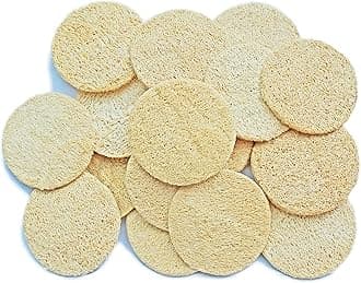 18 Pack Natural Loofah Sponge Exfoliating Face Pads - Facial Body Scrubbers Pad - When Bath Shower and Spa - Loofa Sponges Scrub - Bulk Loofahs Scrubber - Cleansing Skin for Women and Men