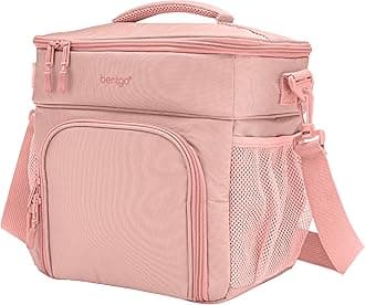Bentgo® Prep Deluxe Insulated Multimeal Bag - Lunch Box Bag, Holds 5 Meals, Premium Insulation up to 8 Hrs, Durable, Water-Resistant - Large Capacity For Adult Meal Prep (Blush)