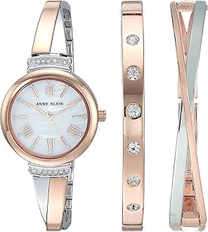 Women's Premium Crystal Accented Bangle Watch Set, AK/2245