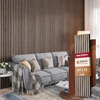 AvanaModern Acoustic Wood Wall Panels – 47.2 X 12.6 Inch Walnut Acoustic Panels Set of 1 – Wall Panels For Interior Wall Decor For Homes, Offices, Studios – Sturdy And Durable Wood Panels For Wall