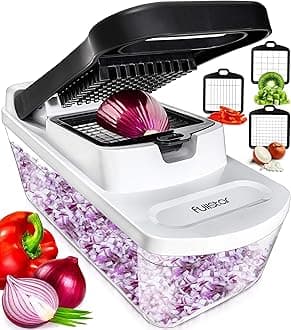 Vegetable Chopper Dicer Onion Chopper - Food Chopper Vegetable Cutter Veggie Chopper Onion Cutter Vegetable Dicer Salad Chopper Food Cutter with Glass Container Onion Dicer Food Dicer Chopper Kitchen