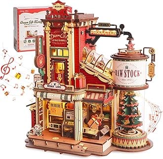 – 3D Wooden Puzzle Music Box Dream Gift Factory Model Kits For Adults To Build Unique Christmas House Gift Idea Home Decor EAB01