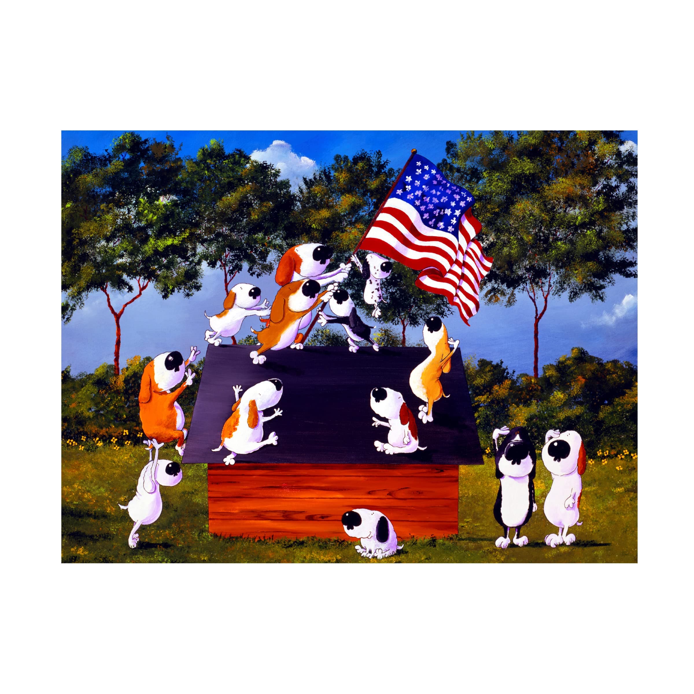 Trademark Fine Art 'Invasion Of The Ameri Mutts Open' Canvas Art by Jim Tweedy 14x19