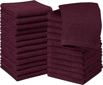 Utopia Towels 24 Pack Cotton Washcloths Set - 100% Ring Spun Cotton, Premium Quality Flannel Face Cloths, Highly Absorbent and Soft Feel Fingertip Towels (Burgundy)