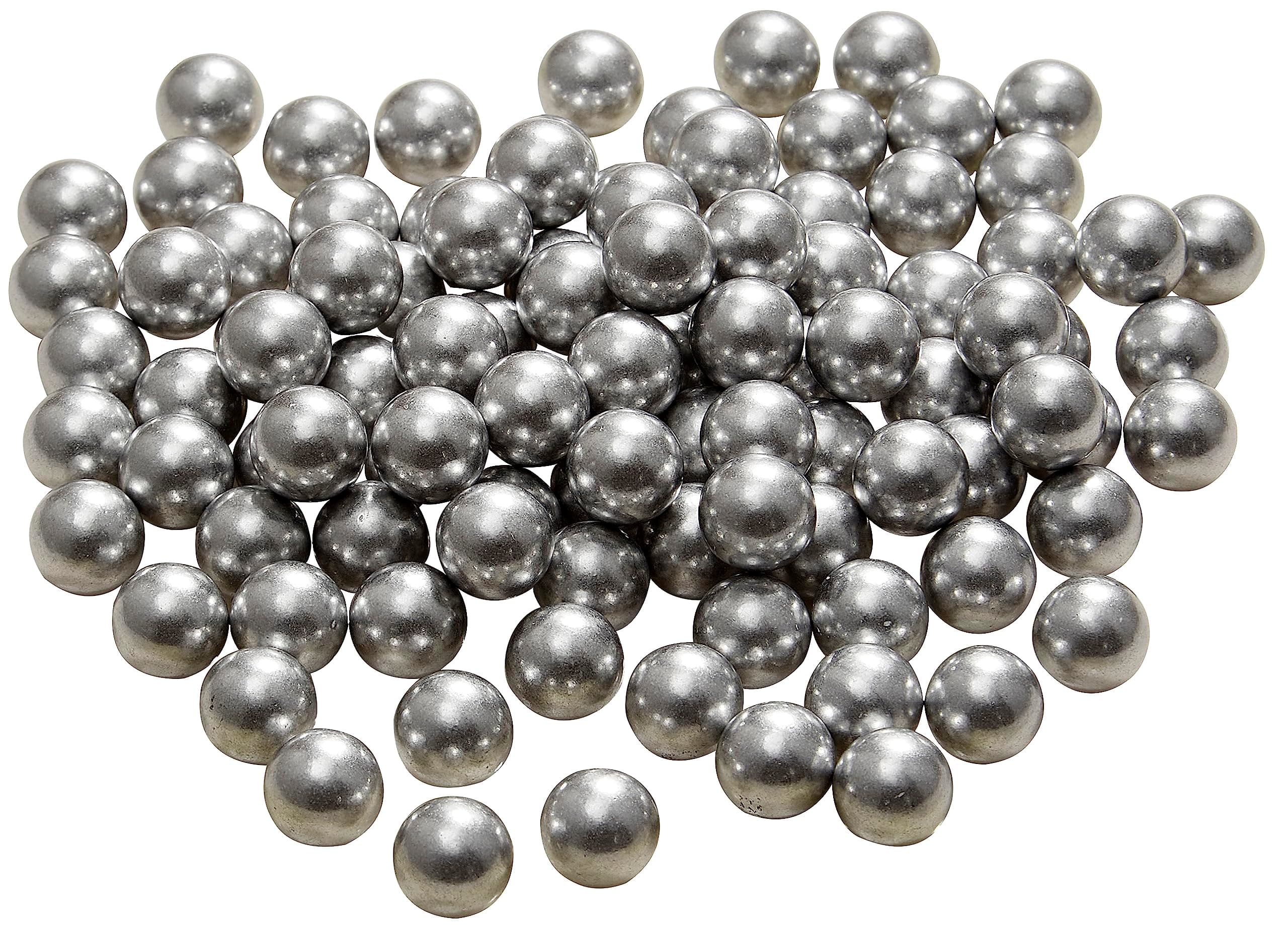 Alien Play 100 Rounds 50 Cal. Solid Aluminum Balls for Self Defense, 2.8 Gram Reusable .50 Caliber Aluminum Paintballs Ammo Projectiles for Training Fit for t4e TR50/HDR 50 Target Shooting (Silver)