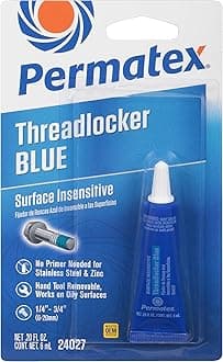 Permatex 24027 Surface Insensitive Threadlocker: Threadlocking Adhesive for Medium to High Strength Metal Threaded Assemblies, Easy Disassembly, Vibration Loosening Prevention, Oil Resistant Blue, 6ml