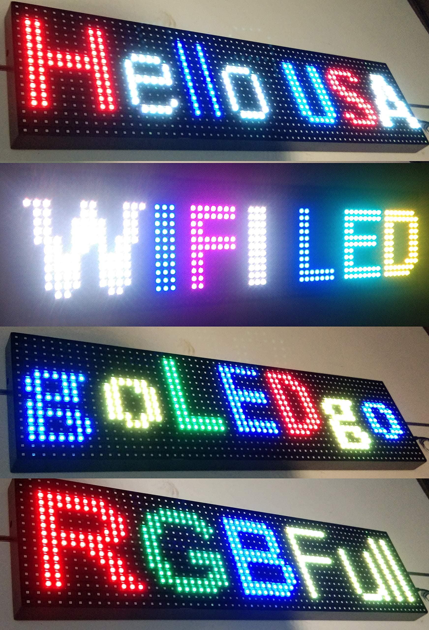 OUTDOOR Splash WaterProof Ultra Bright RGB FULL COLOR Programmable Scrolling LED Message Marquee Sign, Slim Strong Design with UL listed Power.