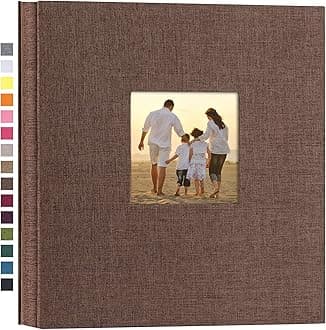 potricher Linen Hardcover Photo Album 4x6 600 Photos Large Capacity Photo Frame Book for Family Wedding Anniversary Baby Vacation (Brown, 600 Pockets)