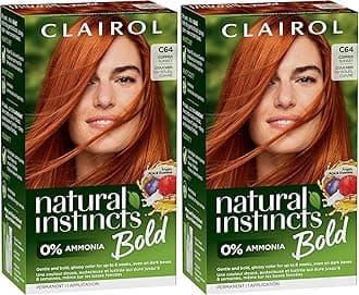 Clairol Natural Instincts Bold Permanent Hair Dye, C64 Copper Sunset Hair Color, Pack of 2