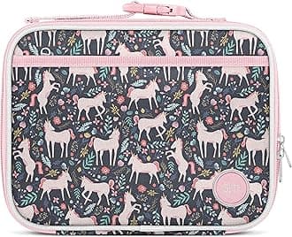 Kids Lunch Box for Toddler | Reusable Insulated Bag for Girls | Meal Containers for School with Exterior and Interior Pockets | Hadley Collection | Unicorn Fields