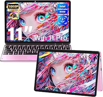 11" Pink 2-in-1 Convertible Touchscreen Laptop, FHD (1920x1200) IPS Display, in tel N100 Processor, 16GB RAM 1TB SSD, Facial Recognition, Backlit KB, USB-C,Win 11 Pro for Students & Travel