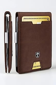 TRAVANDO Slim Wallet with Money Clip RFID Blocking Wallet | Credit Card Holder | Travel Wallet | Minimalist Mini Wallet Bifold for Men with Gift Box