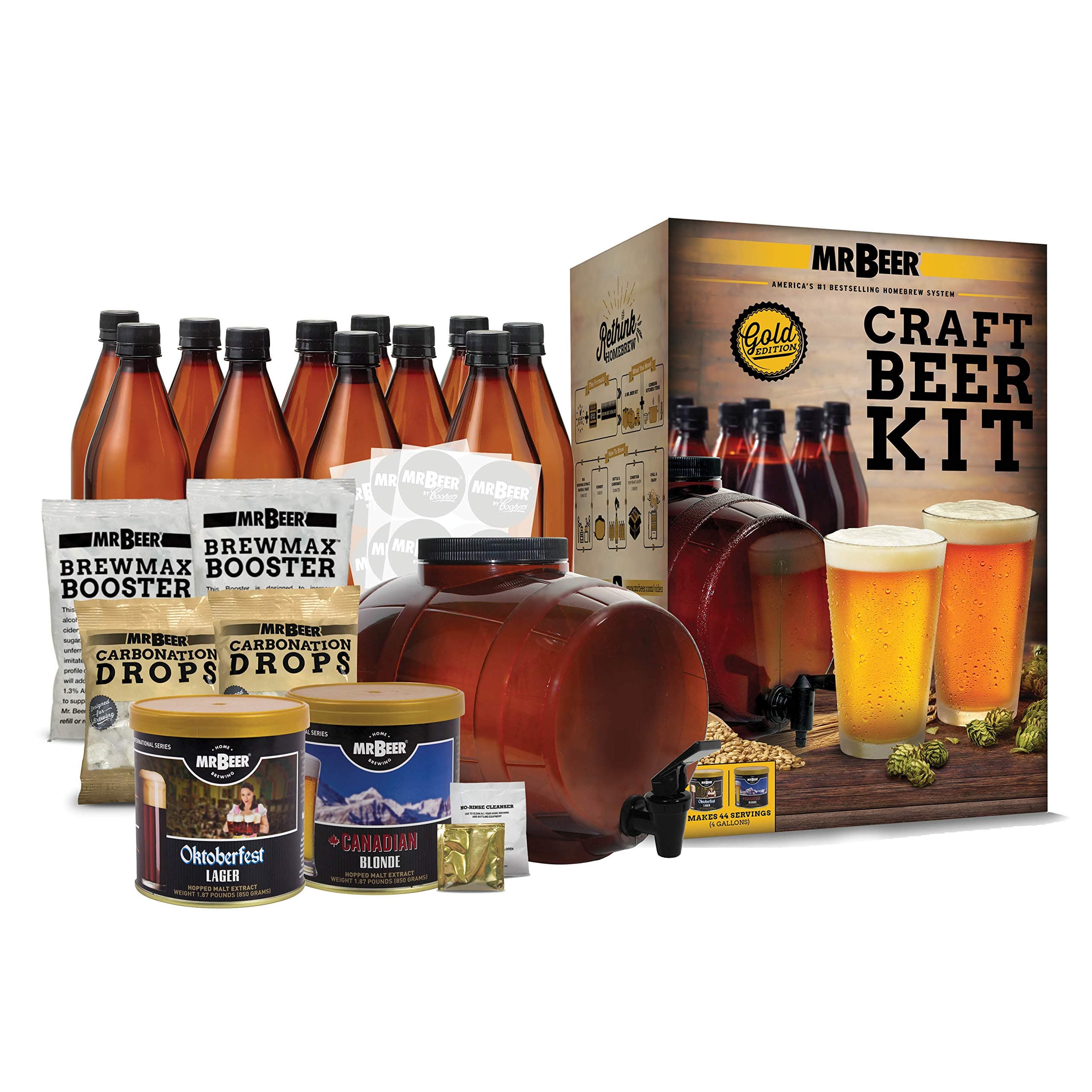Craft Beer Making Kit 4 Gallon Complete DIY Home Brew Set Everything Included, Bottles, Refills Brew in 30 Minutes
