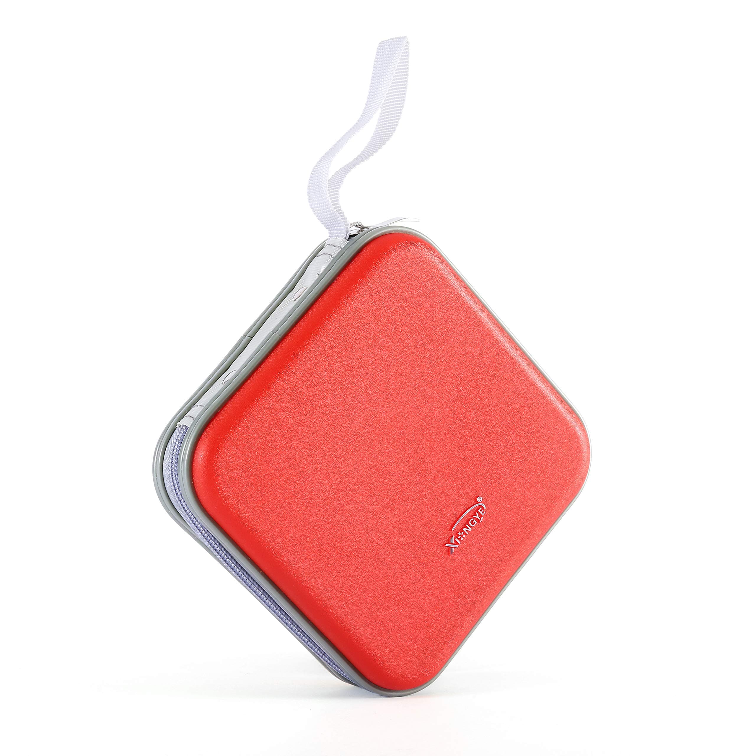 40 CD/VCD/DVD Case Binder Portable Hard Plastic Disc Container Red red 40red