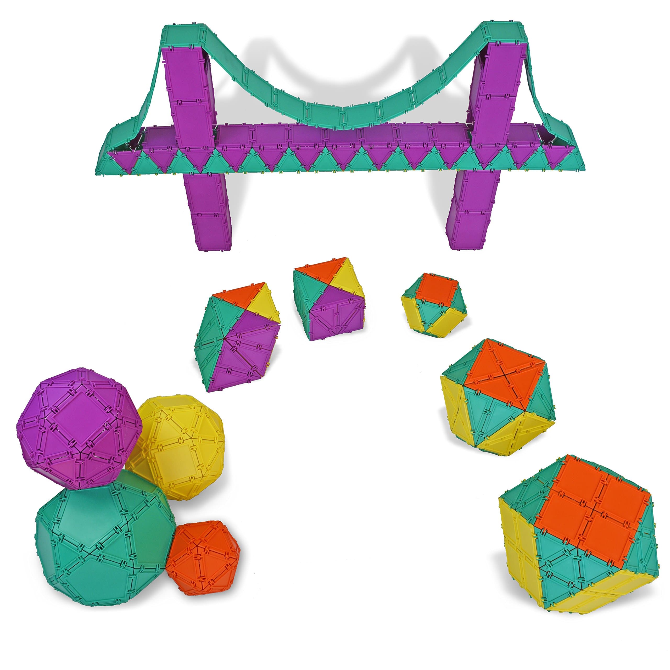3D Building Set for Learning Math, Includes Many Online Activities, Jumbo Size, 512-pc, Made in USA