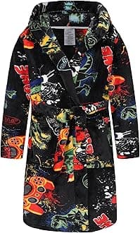 Boys Soft Fleece Robes Plush Hooded Bathrobes Sleepwear for Kids 1-16 Years
