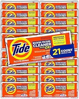 Washing Machine Cleaner by Tide, Washer Machine Cleaner with Oxi for Front and Top Loader Washer Machines, Deep Cleaning Residue & Odor Eliminator, 21 Month Supply