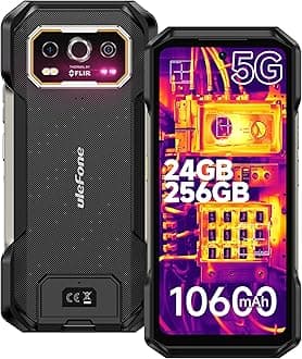 Ulefone Armor 27T Pro Plus, 5G Rugged Phone, Thermal Imaging 64MP+50MP Camera, 24GB+256GB MTK Dimensity 6300, 10600mAh(33W), 30W Wireless Charging, 6.78" FHD+ 120Hz Corning Gorilla Screen, Android 15