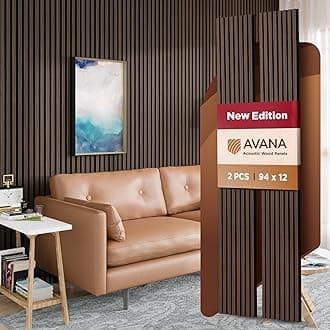 Acoustic Wood Wall Panels – Dark Walnut Acoustic Panels Set of 2 – Wall Panels For Interior Wall Decor for Homes, Offices, Studios – Aesthetically Pleasing Wood Panels For Wall
