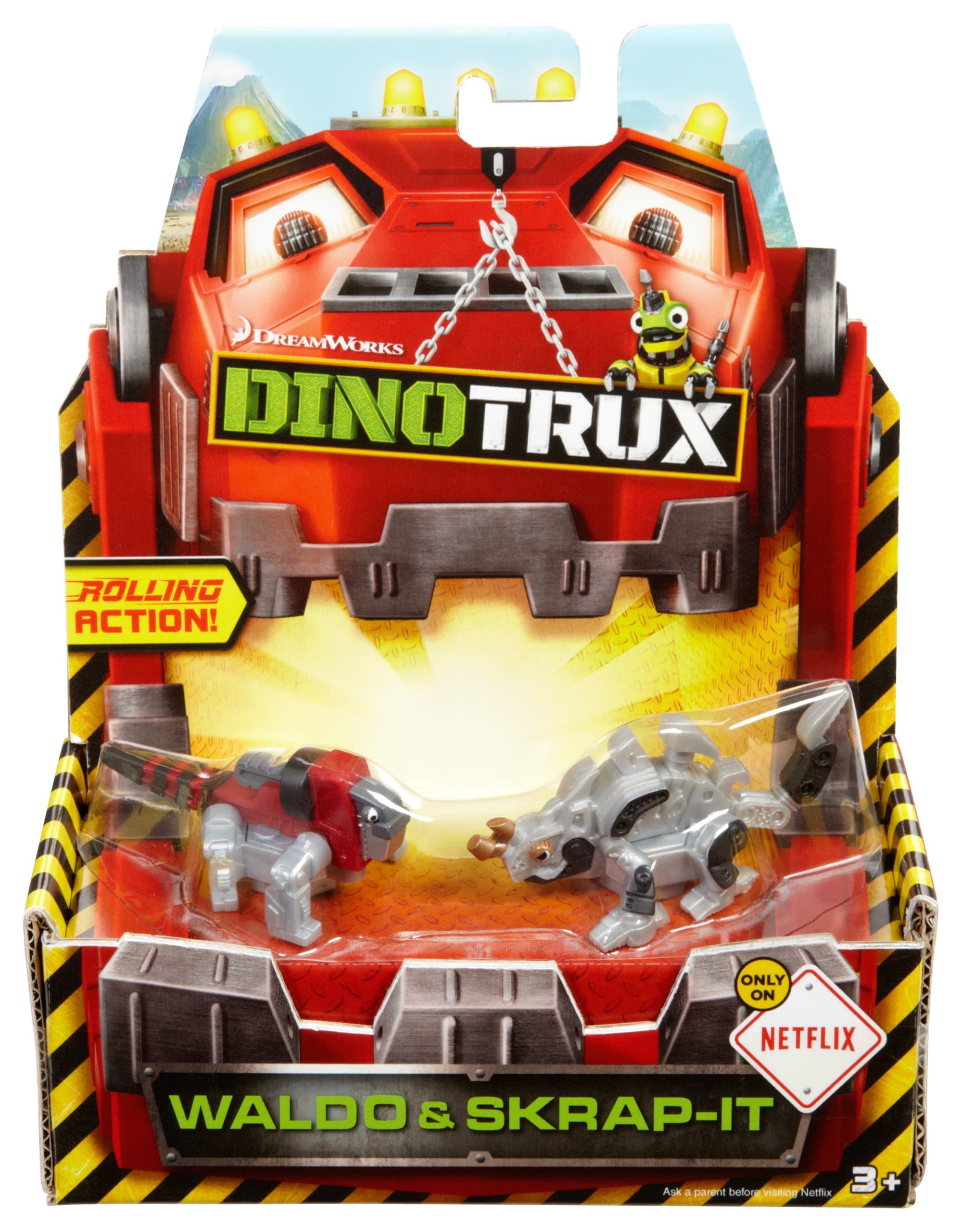 Dinotrux Diecast Basic Car Scrap-It & Waldo Vehicle (2 Pack)