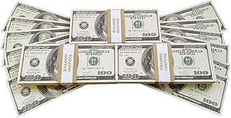 Prop Money Dollars - 300 Full Print Old Style $100 Dollar Bills - $30,000 Stack. for Movies, Advertising, Play, Party, Supreme Spray, Gun Cannon, Fancy Dress, Magic Tricks, Casino Games