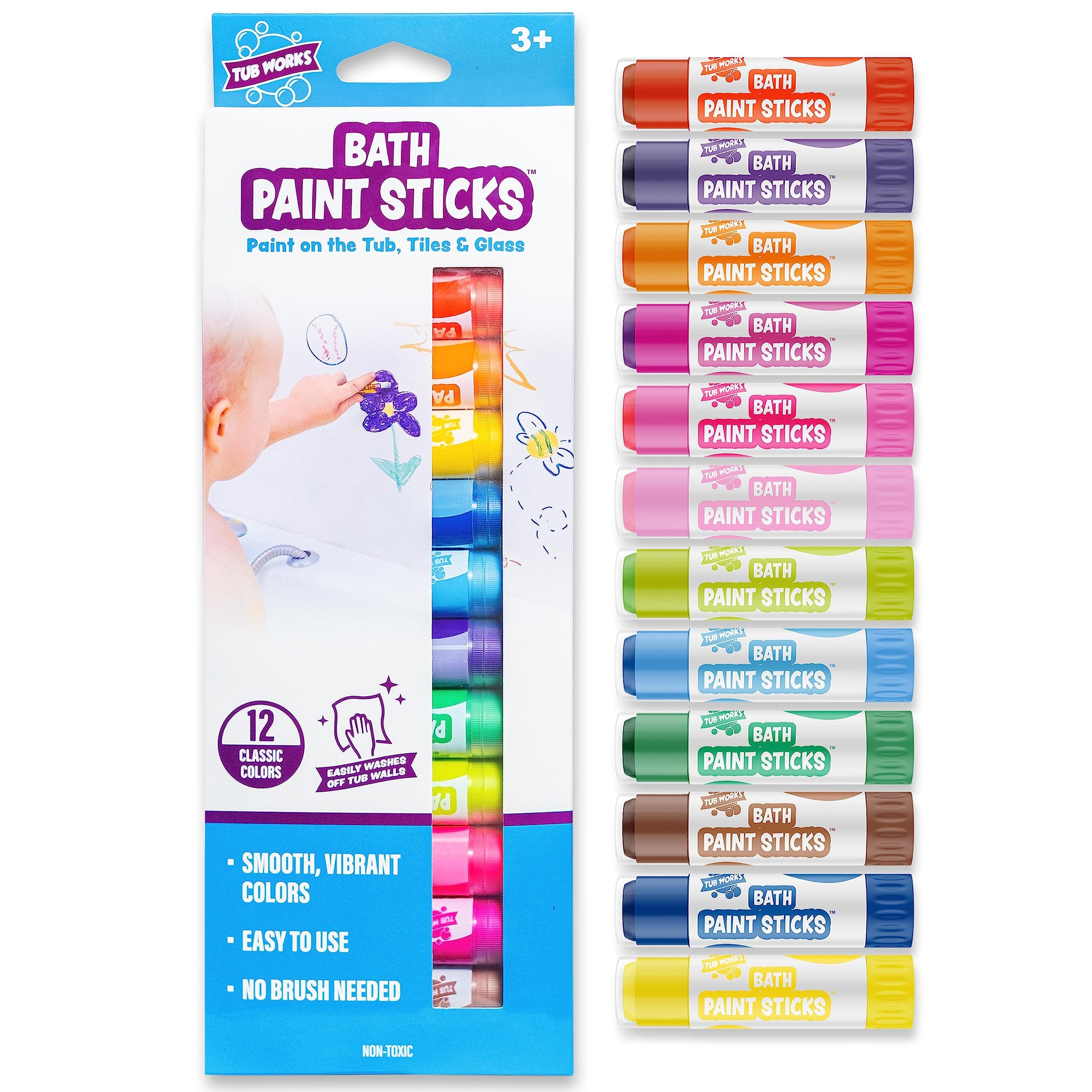Bath Paint Sticks Bath Toy, 12 Count