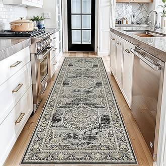 Hallway 3x10 Washable Runner Rugs: 10ft Long Carpet Runner for Bathroom Kitchen Bedroom Oriental Distressed Soft Floor