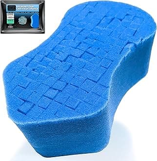 Sudz Budz® Premium Foam Ergonomic Grid Car Wash Sponge, 1 Piece, Anti-Marring Sponge for Soap and Rinseless Washing, Cross-Cut Easy Grip Sponge, Durable, Soft, Scratch-Free Car Cleaning and Detailing