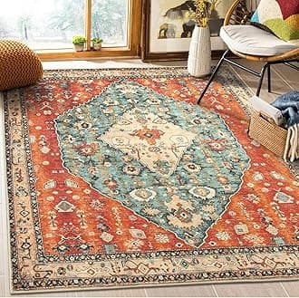 Lahome Boho Tribal Square 6x6 Area Rug, Washable Rugs for Bedroom Aesthetic Soft Living Room Rugs, Oriental Non Slip Non-Shedding Indoor Accent Floor Carpet for Nursery Home Office
