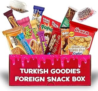 International Snack Box - Snacks From Around The World - Turkish Goodies Snack Care Package For College, Office, Dorm - Different Country Snack Boxes - Foreign Snacks Box -13ct