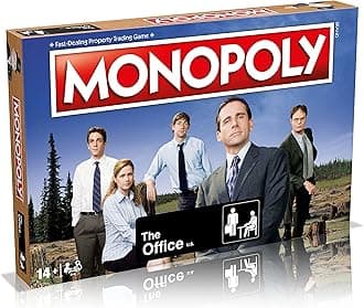 Winning Moves WM03010-EN2-6 The Office Monopoly Board, Play Screw or Sign up with Dunder Mifflin and Visit Iconic Locations Like Schrute Farms and Lake Scranton, Family Game for Ages 8 and up