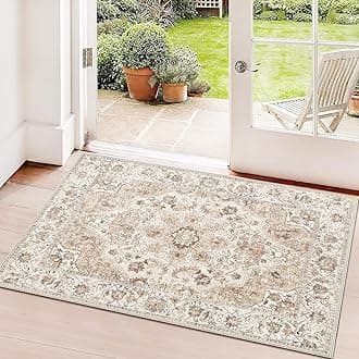 Washable Hallway Runner Rug 2x3: Non Slip Runner Rugs with Rubber Backing Soft Kitchen Rug Farmhouse Distressed Carpet Runner for Living Room Bedroom Bathroom (Beige, 2X3)