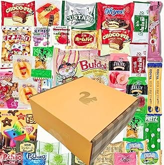 DOTORI SNACK BOX: 35 Count Korean & Japanese Snack Gift Box | Sweet & Savory Exotic Asian Candy, Ramen & Biscuits Variety Pack | Curated Care Package Bundle for Adults, Friends & Family