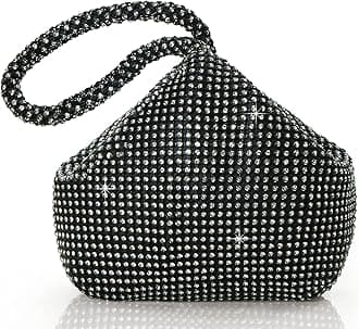 Women's Rhinestone Clutch Evening Bags Sparkly Glitter Triangle Purse for 1920s Party Prom Wedding
