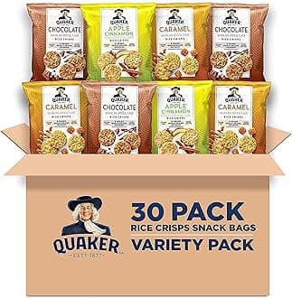 Rice Crisps, Gluten Free, 3 Flavor Sweet Variety Mix, 0.91oz Bags (Pack of 30)