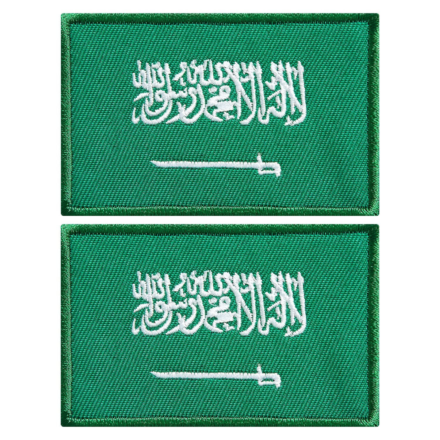 stidsds 2 Pack Saudi Arabia Flag Patch Saudi Arabia Flags Embroidered Patches Saudi Arabian Flags Military Tactical Patch for Clothes Hat Backpacks Pride Decorations