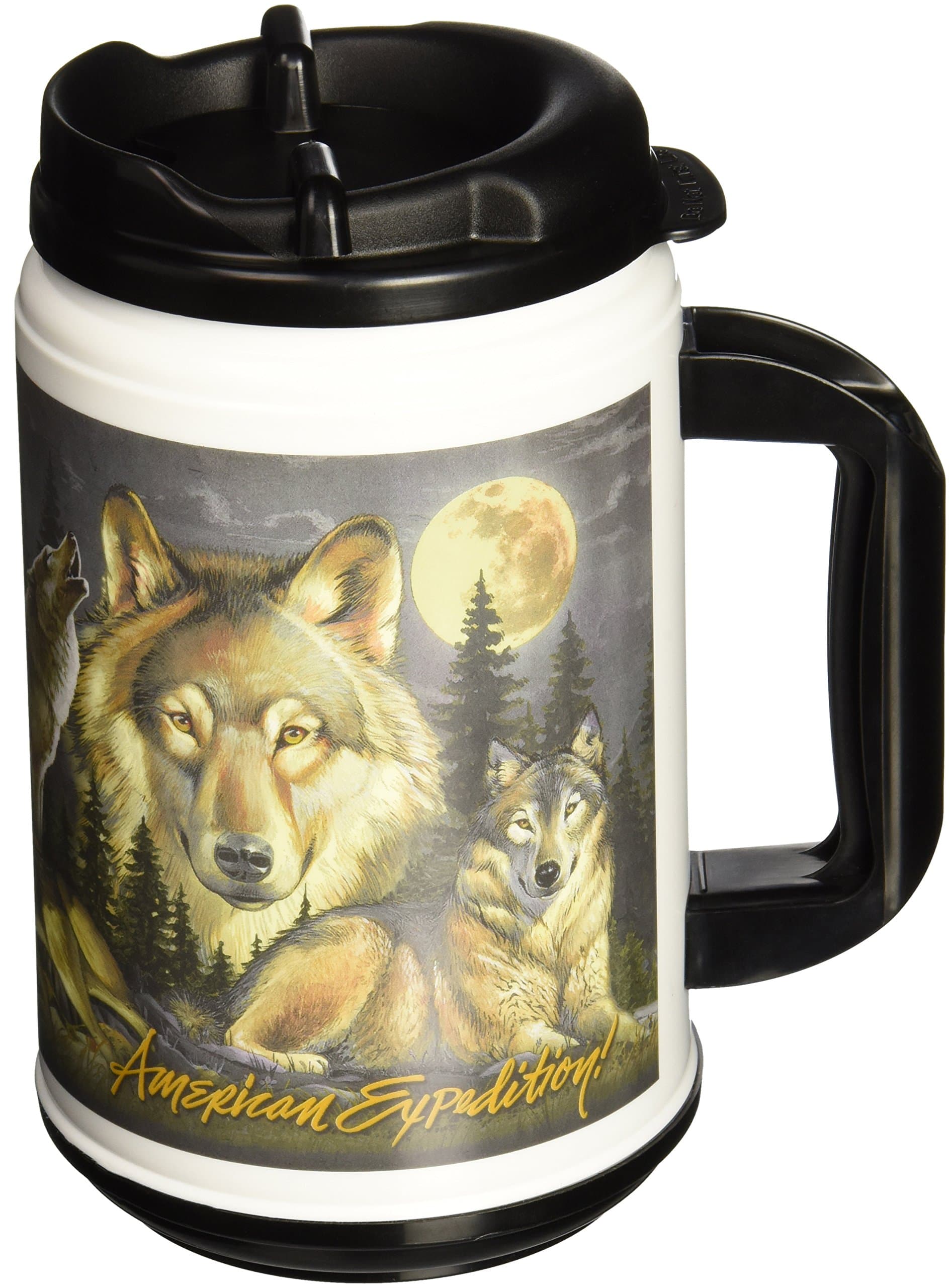 TM24-306 Thermal Mug, Gray Wolf Collage, 24 oz., Multi-Color