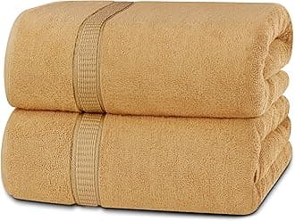 Utopia Towels Luxurious Jumbo Bath Sheet 2 Piece, 600 GSM, 35 by 70 Inches, 100% Ring Spun Cotton, Highly Absorbent and Quick Dry Extra Large Bath Towel, Super Soft Towel, Champagne