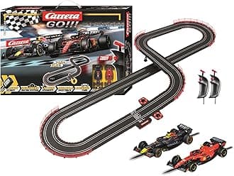 CarreraGO!!! 62572 Flying Lap Electric Powered Slot Car Racing Kids Toy Race Track Set Includes 2 Hand Controllers and 2 Cars in 1:43 Scale
