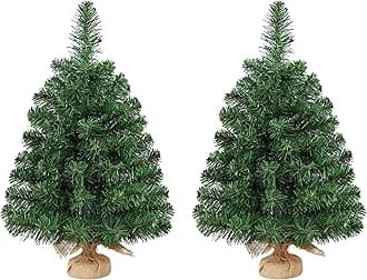 Yaheetech2ft/24inch Tabletop Artificial Mini Christmas Tree Includes Cloth Bag Base for Bedroom Table Desk Porch Coffee Table, Little Xmas Tree for Home Office Holiday Decor, 2 Pack
