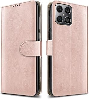 PIXFAB For Honor X8 5G / Honor X6 4G Leather Phone Case, Magnetic Closure Full Protection Book Folio Design, Wallet Case Cover [Card Slots] and [Kickstand] For Honor X8 5G / X6 4G - Rose Gold